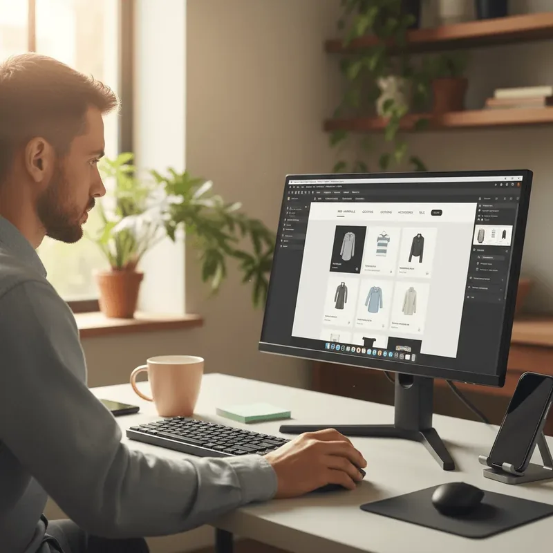 Painel de operação de e-commerce em um monitor